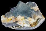 Multicolored Fluorite Crystals on Quartz - China #149751-2